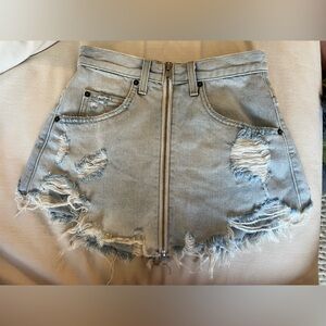 Carmar Distressed Light Blue Denim skirt